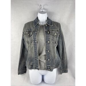 Gap Denim Womans Small Trucker Jacket stretch light worn wash